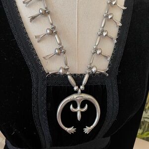 Sterling Silver Squash Blossom Necklace 70 g